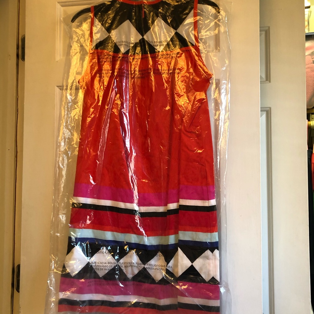 BRAND NEW KATE SPADE geo border babydoll dress